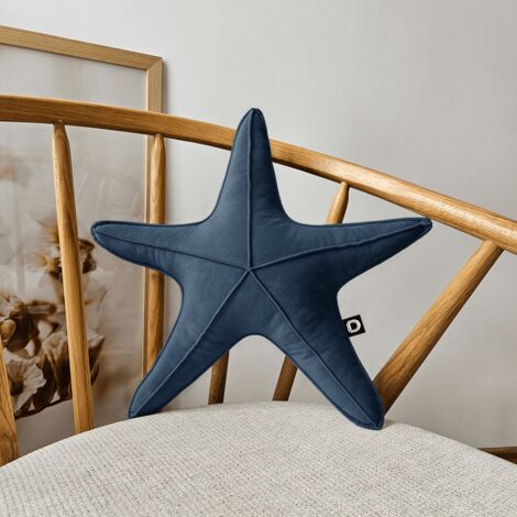 Petit coussin en velours en forme d'étoile de mer VE2211 bleu marine