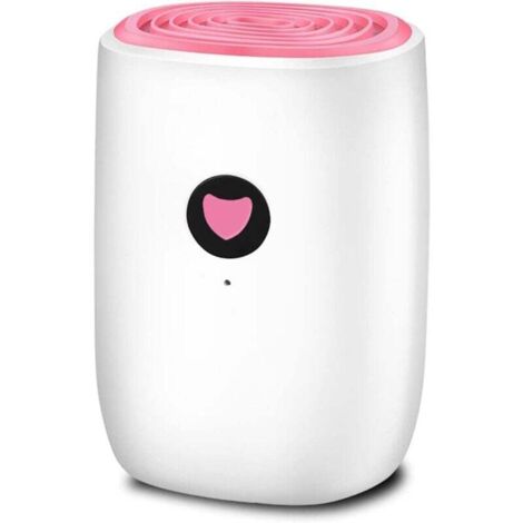 Petit déshumidificateur domestique, mini déshumidificateur portable, sécheur d'air à absorption d'humidité électrique, déshumidificateur d'air, arrêt automatique, indicateur LED (rose)
