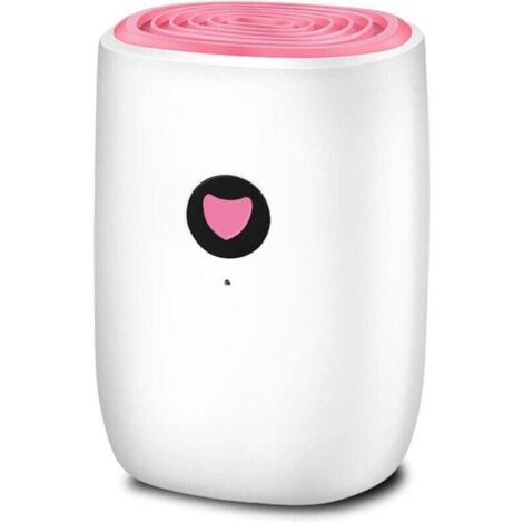 Petit déshumidificateur domestique, mini déshumidificateur portable, sécheur d'air à absorption d'humidité électrique, déshumidificateur d'air, arrêt automatique, indicateur LED (rose)