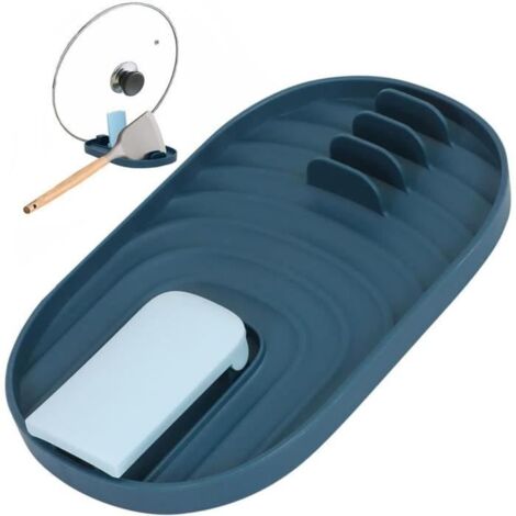 Petit Égoutoir Compact Multifonction - Support de Couvercle et Rangement Ustensiles à Bord Surélevé - 18x11,5x1,5cm