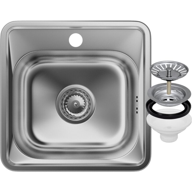 Granitan - Petit evier carre en acier 1 compartiment satine turi38 85110082