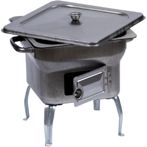 Petit four a' barbecue ECO en acier 25 x 25 cm hauteur 24 cm avec porte de'cendreuse