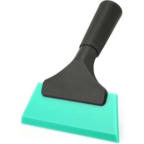 Petit grattoir en caoutchouc, grattoir à vitres, grattoir de douche (pour voiture, fenêtres, portes, verre), 5 pouces, bleu Tiffany
