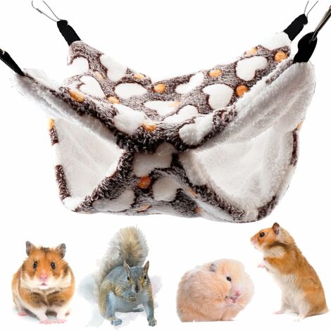 Petit Hamac pour Animaux de Compagnie, Lit Suspendu Moelleux Double Couche pour Animaux de Compagnie Lit Suspendu Doux Chaud Cage pour Animaux de Compagnie Hamac Animaux