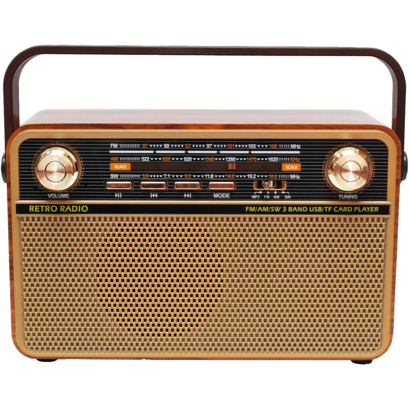 Haut-parleur Bluetooth portable Rechargeable avec radio à ondes courtes AC Radio commandée Son puissant Pour camping Voyage Outdoor