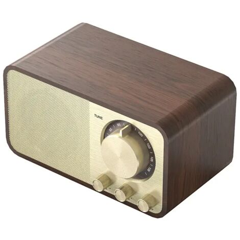 Petit Haut-Parleur Bluetooth Rétro Mini, Haut-Parleur en Bois Portable, Prend en Charge la Carte TF, AUX, USB, Conçu pour les Voyages et l'En plein Air