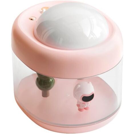 Petit humidificateur rotatif pour la maison avec veilleuse et projecteur d'étoiles (Pink Diver)