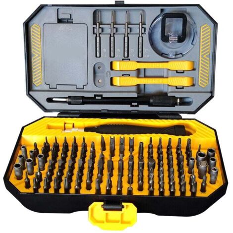Petit jeu de tournevis 145 en 1 jeu d'embouts de tournevis magnétiques de précision avec pince à épiler, plat, Phillips, Pentalobe, tournevis étoile Torx pour ordinateur, téléphone, ordinateur portabl