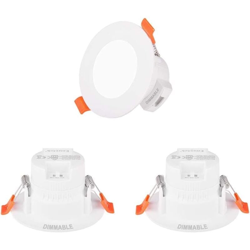 Enuotek - Petit Lampes Spots de Plafond a Encastrer led Encastrable Dimmable 5W IP44 pour Salle de Bain Cuisine Blanc Chaud Froid Ajustable Trou de