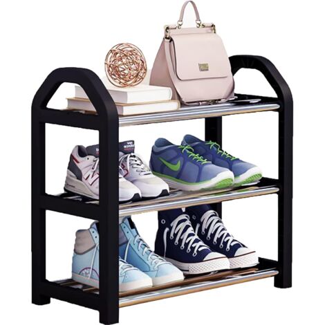 Petit Meuble à Chaussures, étagère à Chaussures à 3 Niveaux, Mini étagère à Chaussures, Organisateur d'étagère à Chaussures étroite pour entrée de Placard et Couloir 42 x 19 x 43 cm