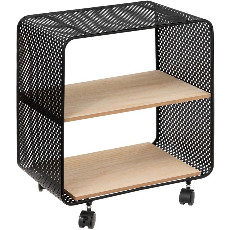 Étagère 2 Cases Avec Roulettes Noir Five