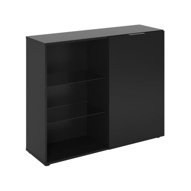 Petit meuble de rangement - Décor noir - L99,1 x H81,3 x P31,5 cm - Fabriqué en Allemagne
