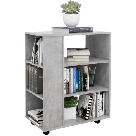 Petit meuble de rangement sur roulettes kazok 60cm – Sobre et pratique-Gris béton