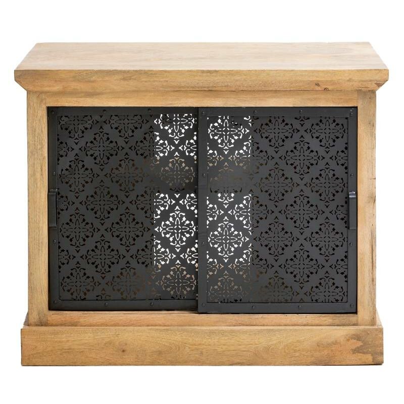 Made In Meubles - Petit meuble sous vasque en bois de manguier Sahara