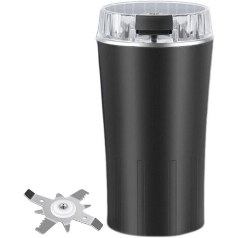Petit moulin à poudre, moulin à épices électrique, 8 lames en acier inoxydable, peut moudre les grains de café, le poivre, les céréales, les épices, les noix, etc., prise USB (noir).