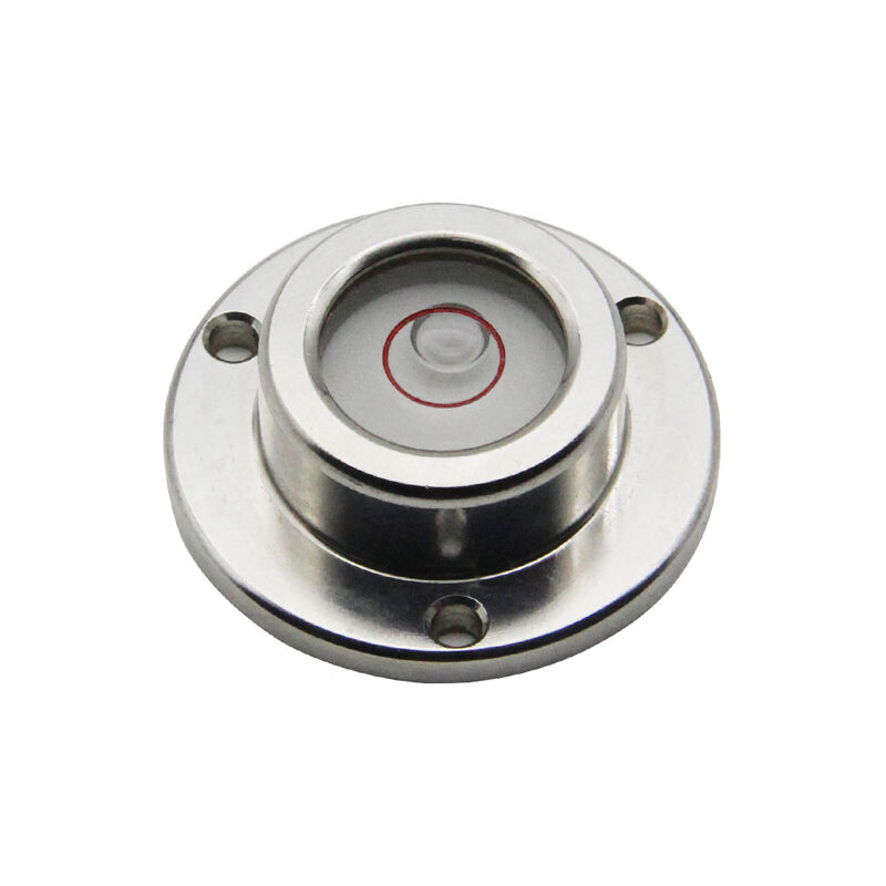 Petit niveau à bulle rond à monter en surface avec boîtier en aluminium, diamètre 22 mm, liquide blanc