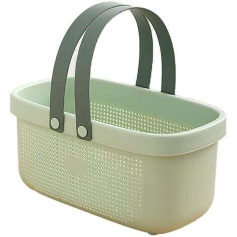 Petit organisateur de baignoire de douche en plastique avec poignée pour étagère de dortoir - Peut contenir du savon, du shampoing, de