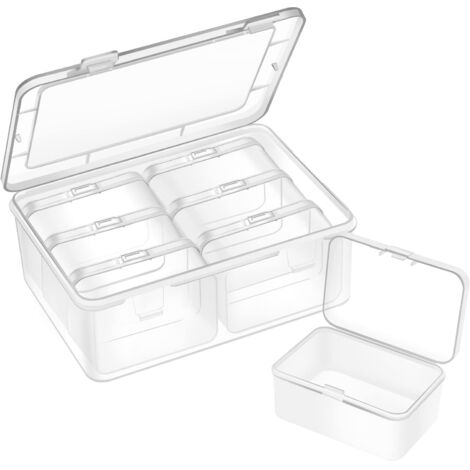 petit organisateur de perles, boîte de rangement en plastique Mini récipient de rangement de perles transparent, boîte transparente rectangulaire avec couvercle à charnière