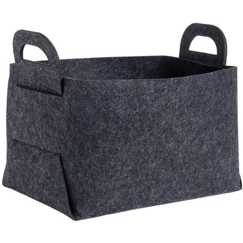 Petit panier de rangement chien jouet panier en tissu feutre boîte de rangement avec poignée panier - cadeau vide pliant panier de rangement, noir
