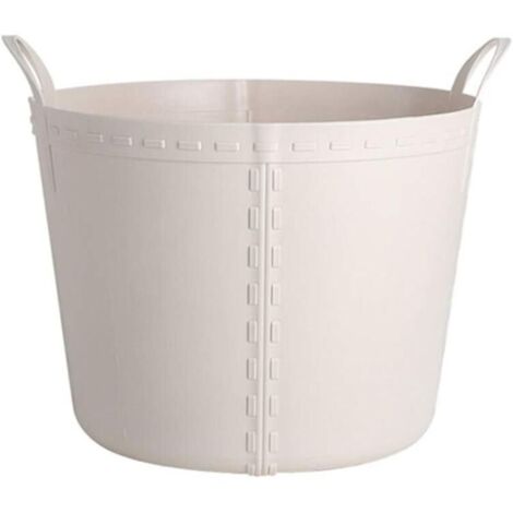 Petit panier de rangement en tissu beige : doublure imperméable, panier à linge multifonctionnel, spécialement conçu pour ranger les vêtements d'enfants et organiser les jouets de bébé.