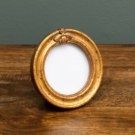 CHEHOMA Petit porte photo abeille doré rond résine 11cm