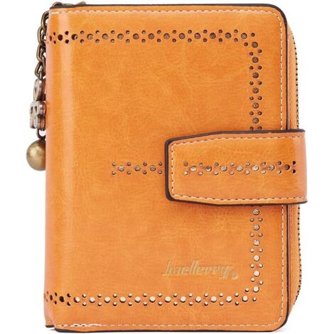 Petit portefeuille femme en cuir (orange),