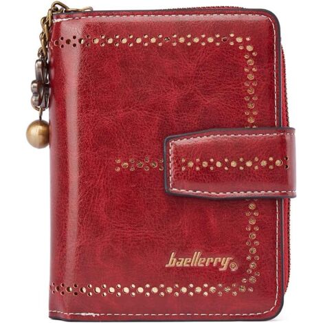 Petit portefeuille femme en cuir (rouge),