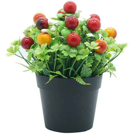 Petit pot décoratif artificiel en forme de trèfle à quatre feuilles (coloré)