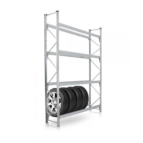 Petit rack à pneus 4 niveaux - Module de départ  : hxlxp  : 2750x1250x400mm - RAYOPN/P4N/2712/D