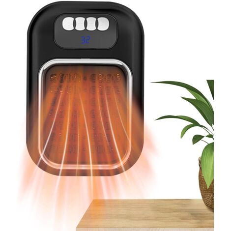 Petit radiateur électrique, radiateurs électriques pour usage intérieur - Radiateur mural télécommandé, radiateur mural de salle de bain Radiateur mural silencieux enfichable pour