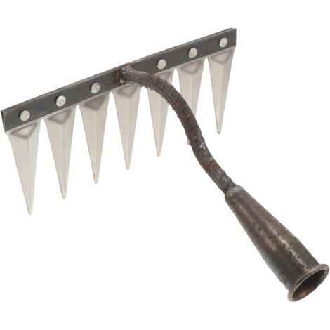 Petit Râteau De Jardin Multi - Dents en Acier Renforcé 7 Dents - Outil De