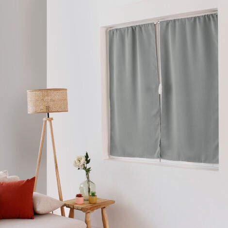Petit rideau uni et occultant Gris clair 60x120 cm