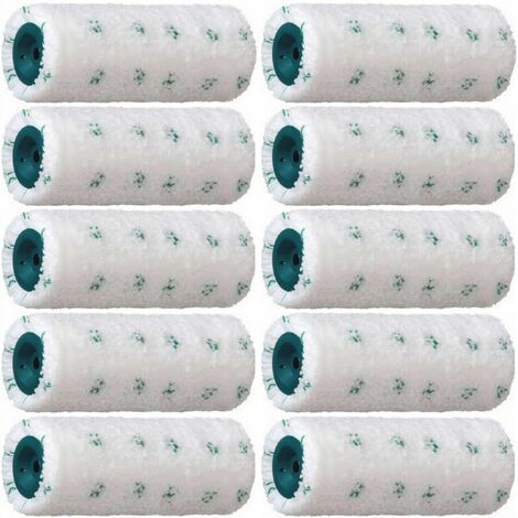 Petit rouleau peinture microfibre tissée 100mm – Poils 12mm – Finition velours pour murs et plafonds – Lot de 10 unités – Rota - MICROSTAR12