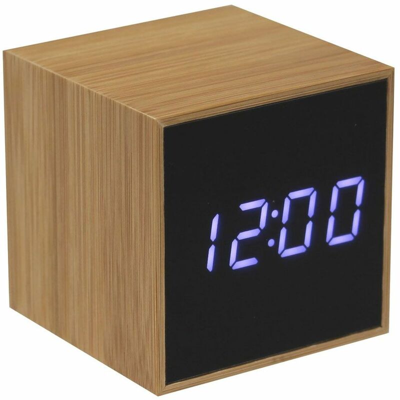 Petit Réveil Led bambou