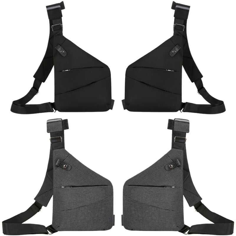 Petit sac à bandoulière antivol pour homme et femme, gris