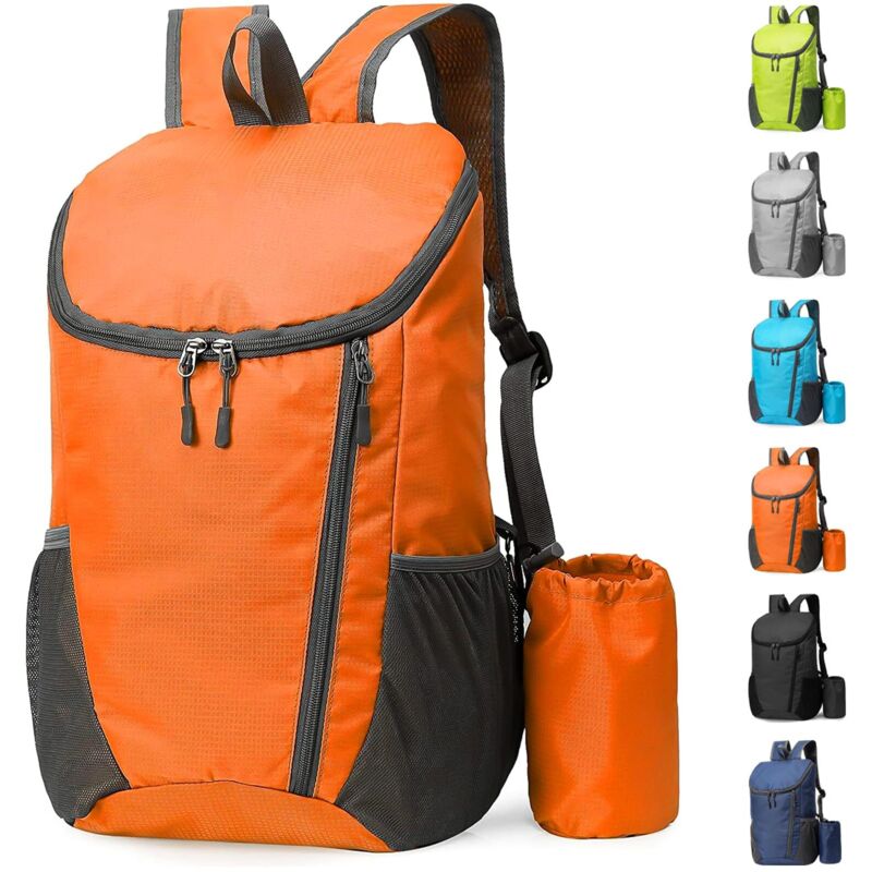 Petit sac à dos de randonnée léger et pliable, imperméable et pliable pour homme, femme, enfant, sac à dos durable pour sport, orange