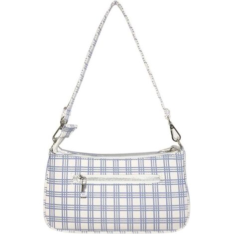 Petit sac à main en toile Fashion lady retro aisselle (bleu blanc),