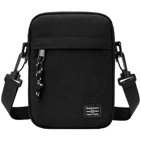 Petit sac bandoulière pour homme, sac compact pour téléphone, noir