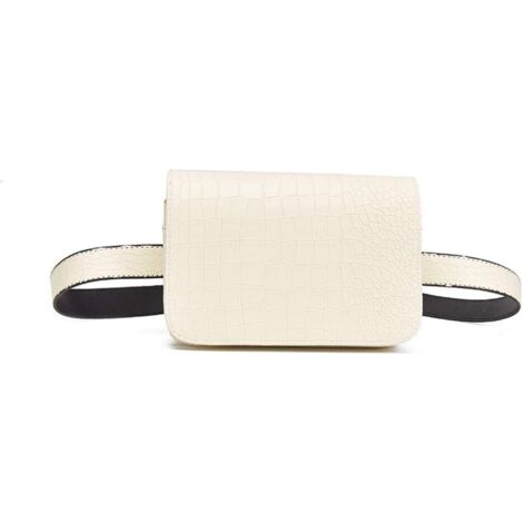 Petit sac carré motif crocodile (beige)