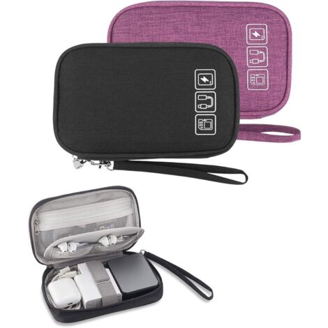 Petit sac de rangement, sac à câble, 2 pièces pour le voyage,