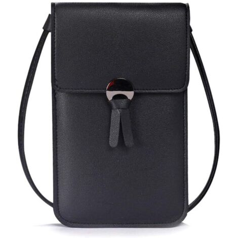 Petit sac messager pour téléphone portable pour femme (noir),