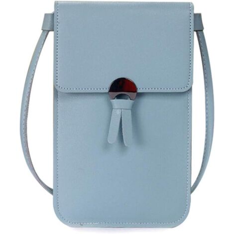 Petit sac messenger pour téléphone portable pour femme (bleu)