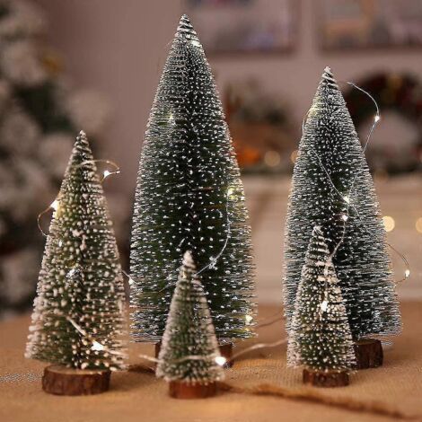 Petit sapin de Noël, décoration de Saint-Valentin, ensemble de 5 mini sapins de Noël