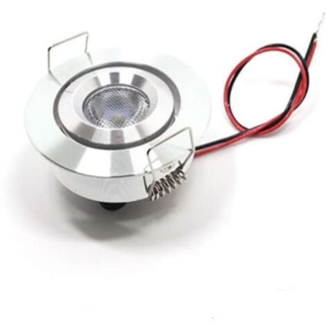 LECLUBLED Petit spot LED encastrable 3W 380lm DC12-24V perçage 44-46mm - Blanc Chaud 3000K