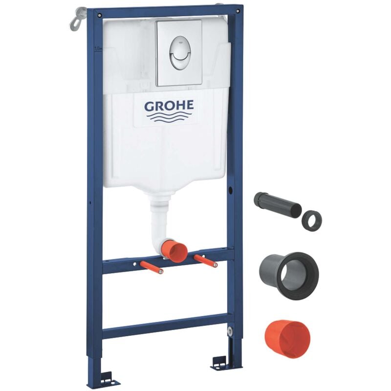 Grohe Rapid sl - Bâti-support pour wc suspendu, plaque de déclenchement Skate Air, chrome 39442000