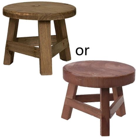 Petit tabouret en bois, étagère à fleurs, présentoir décoratif pour patio et maison, support d'exposition pratique.