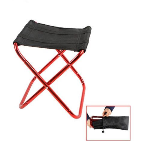 petit Tabouret Pliant Portable (rouge), Chaise Pliante Ultra-lgre, Petite Chaise De Camping En Aluminium, Adapte Au Voyage,  La Randonne,  La Pche