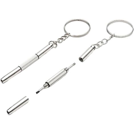 Petit tournevis à deux bouts de poche pour vos lunettes de vue ou de soleil en porte clefs,2pcs
