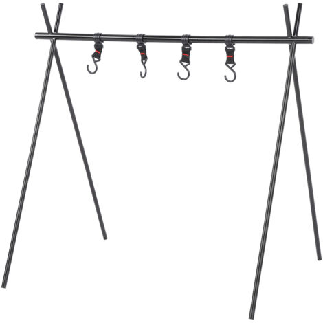 Petit trépied de rangement triangulaire d'extérieur pour le voyage et le camping, étendoir et support pour ustensiles de cuisine