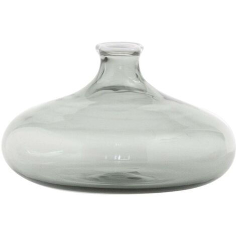 Petit vase à une fleur artisanal en verre borosilicate soufflé à la main gris 19 cl, élégant complément de décoration pour table et intérieurs